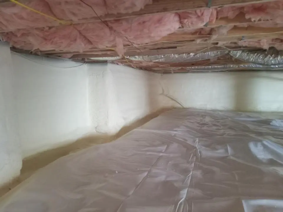 Crawl space encapsulation with closed-cell spray foam for Metal Roof Coating in Tontitown